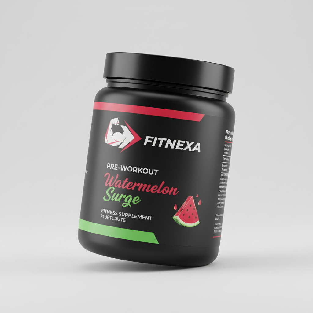 FITNEXA Watermelon Surge Pre-Workout – 45 Degree Angle
