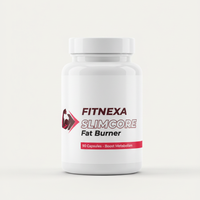 FITNEXA SLIMCORE Fat Burner white supplement jar front view