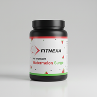 FITNEXA Watermelon Surge Pre-Workout – Side View