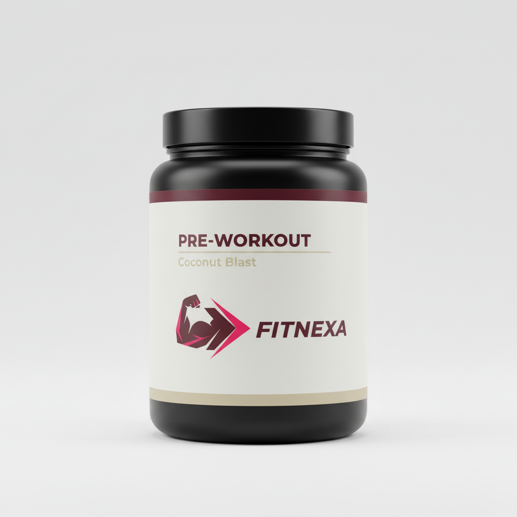 FITNEXA PRE-WORKOUT Coconut Blast – Side View