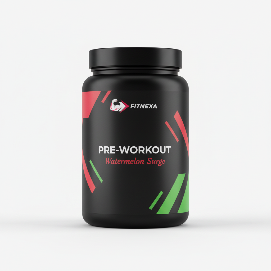 FITNEXA Watermelon Surge Pre-Workout – Front View